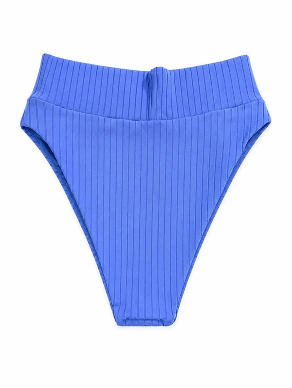 Aerie Ribbed High-Waisted Bikini Bottom Blue Size L NWOT
